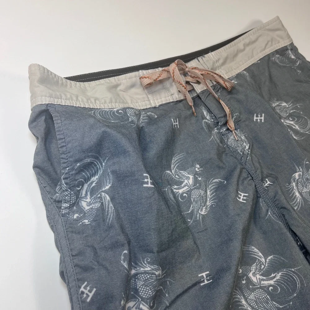 Howler Brothers Board Shorts Mens‎ 38 Grey Phoenix Monogram Swim Trunks Surf